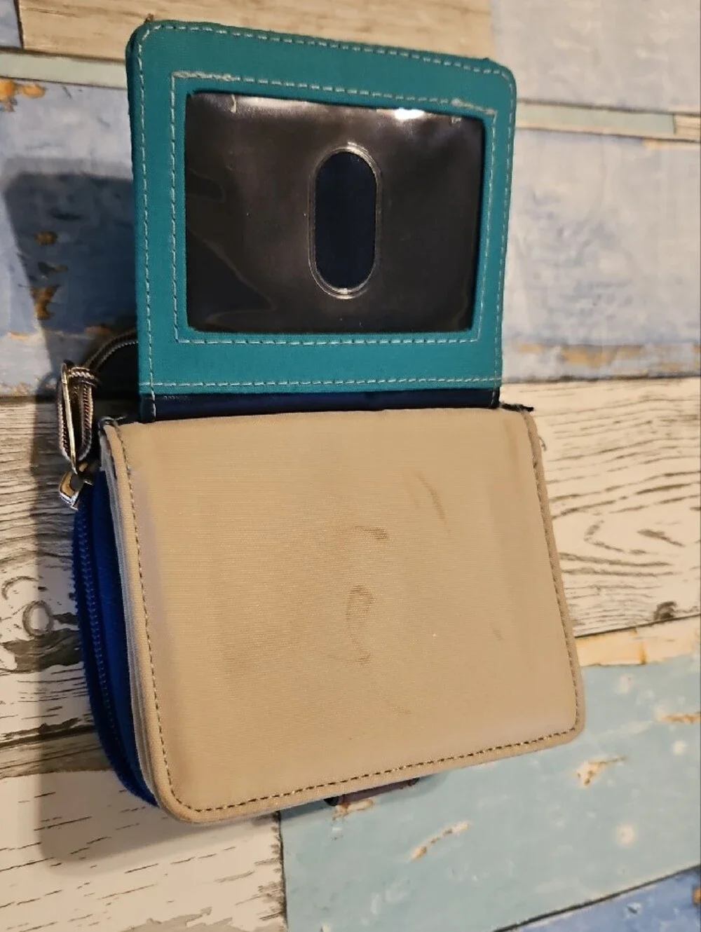 Vera Bradley RFID Blocking Zip-Around Wallet Blue Birds Print
